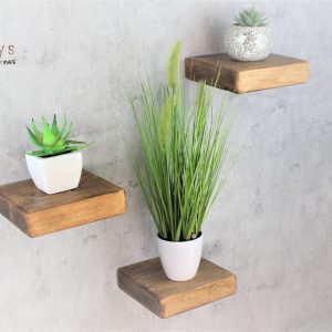 Rustic Mini Floating Shelf 14.5cm x 14.5cm | Solid Chunky Square shelves | Wooden Shelves With Fixings  9 colours to choose from .